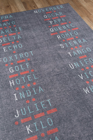 Momeni District DIS-2 Charcoal Area Rug by Novogratz Close Up Feature