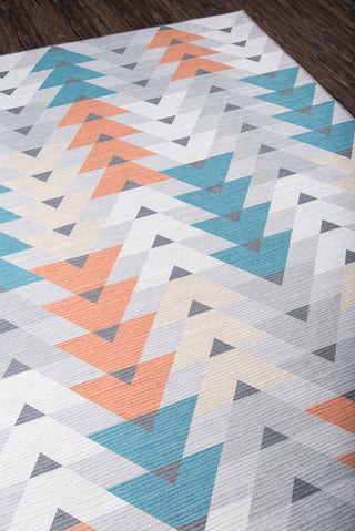 Momeni District DIS-3 Multi Area Rug by Novogratz Close Up Feature