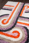 Momeni Retro RET-5 Lavender Area Rug by Novogratz Close Up Feature