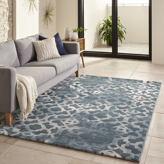 Momeni Monterey MO-04 Teal Area Rug Room Scene Feature