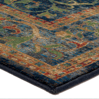 Orian Rugs Mosaic Floral Trail Navy Area Rug Corner Shot