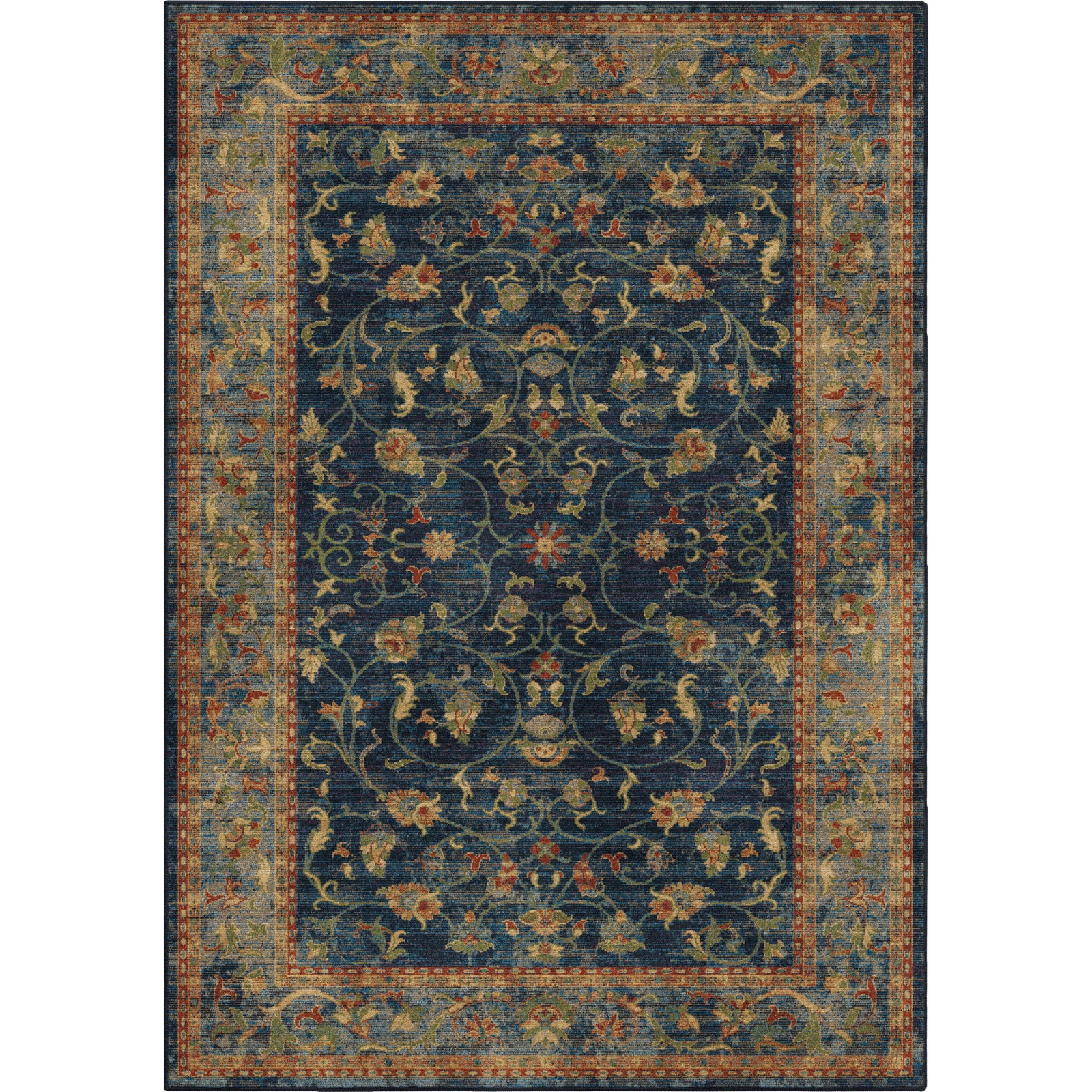Orian Rugs Mosaic Floral Trail Navy Area Rug main image
