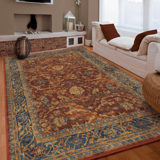 Orian Rugs Mosaic Anzia Red Area Rug Room Scene Feature