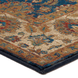 Orian Rugs Mosaic Border Entressed Navy Area Rug Corner Shot