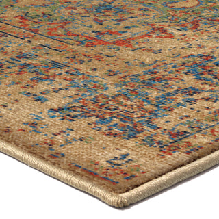 Orian Rugs Mosaic Worn Traditional Beige Area Rug Corner Shot