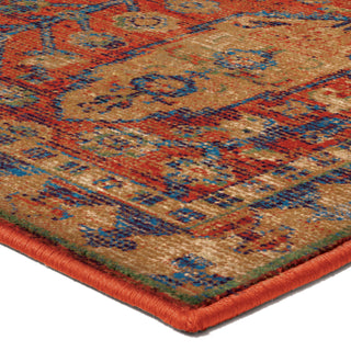 Orian Rugs Mosaic Navi Red Area Rug Corner Shot