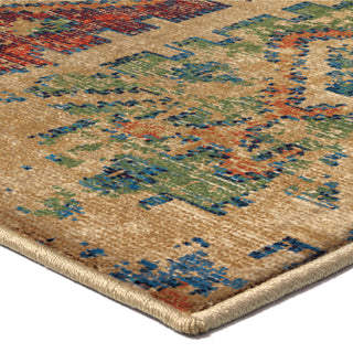 Orian Rugs Mosaic Eastern Tiles Beige Area Rug Corner Shot