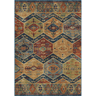 Orian Rugs Mosaic Scrolling Geos Blue Area Rug main image