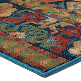 Orian Rugs Mosaic Eastern Scroll Blue Area Rug Corner Shot