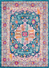 Surya Morocco MRC-2302 Teal Pale Blue Navy Fuchsia Coral Camel Light Gray Saffron Bright Yellow Orange Charcoal Red Beige White Area Rug Mirror main image