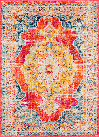 Surya Morocco MRC-2306 Bright Orange Coral Teal Navy Fuchsia Saffron Yellow Pale Blue Light Gray Camel Red Beige White Area Rug main image