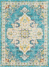 Surya Morocco MRC-2310 Teal Pale Blue Camel Saffron Light Gray Fuchsia Bright Orange Coral Yellow Beige White Area Rug Mirror main image