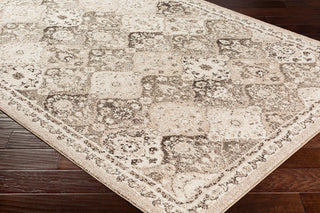 Surya Morocco MRC-2314 Camel Charcoal Dark Brown Beige White Area Rug Mirror Corner Image