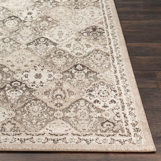 Surya Morocco MRC-2314 Camel Charcoal Dark Brown Beige White Area Rug Mirror Detail Image