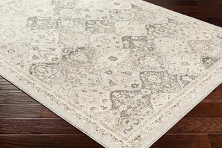 Surya Morocco MRC-2315 Light Gray Charcoal Camel Beige White Area Rug Mirror Corner Image
