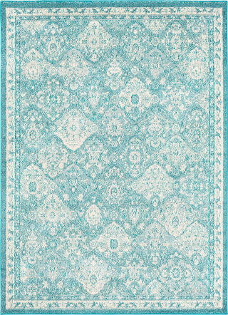 Surya Morocco MRC-2316 Teal Pale Blue Light Gray Beige White Area Rug Mirror main image