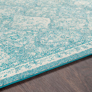 Surya Morocco MRC-2316 Teal Pale Blue Light Gray Beige White Area Rug Mirror Texture Image