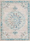 Surya Morocco MRC-2321 Light Gray Camel Teal Pale Blue Charcoal Navy Beige White Area Rug main image