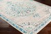 Surya Morocco MRC-2321 Light Gray Camel Teal Pale Blue Charcoal Navy Beige White Area Rug Corner Image