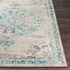 Surya Morocco MRC-2321 Light Gray Camel Teal Pale Blue Charcoal Navy Beige White Area Rug Detail Image