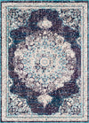 Surya Morocco MRC-2322 Navy Teal Pale Blue Dark Brown Charcoal Camel Light Gray Beige White Area Rug Mirror main image