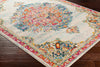 Surya Morocco MRC-2324 Teal Pale Blue Bright Orange Red Saffron Yellow Navy Fuchsia Light Gray Grass Green Charcoal Camel Beige White Area Rug Corner Image