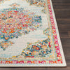 Surya Morocco MRC-2324 Teal Pale Blue Bright Orange Red Saffron Yellow Navy Fuchsia Light Gray Grass Green Charcoal Camel Beige White Area Rug Detail Image