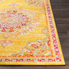 Surya Morocco MRC-2325 Saffron Bright Yellow Orange Camel Red Light Gray Charcoal Pale Blue Coral Fuchsia White Beige Area Rug Mirror Detail Image