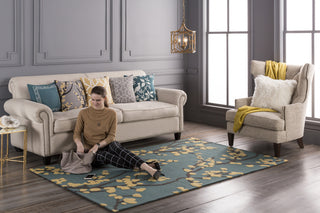 Artistic Weavers Marigold Caroline Teal/Yellow Area Rug Room Scene