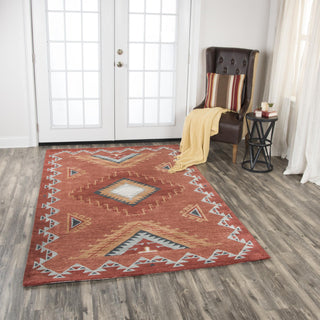 Rizzy Mesa MZ163B Rust Area Rug Corner Image