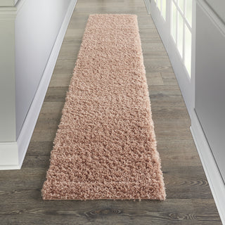 Nourison Malibu Shag MSG01 Blush Area Rug Runner In Home