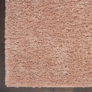 Nourison Malibu Shag MSG01 Blush Area Rug Corner On Wood