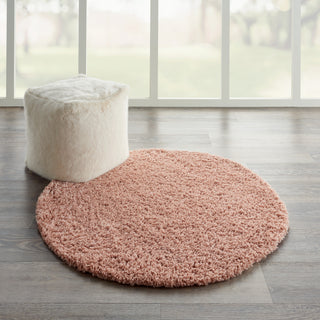 Nourison Malibu Shag MSG01 Blush Area Rug Round In Home