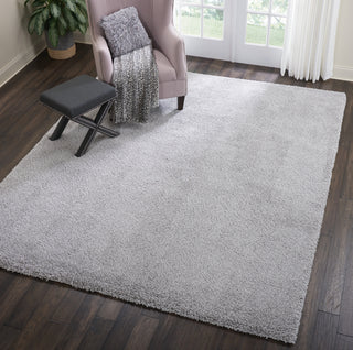 Nourison Malibu Shag MSG01 Silver Grey Area Rug Room Scene Featured