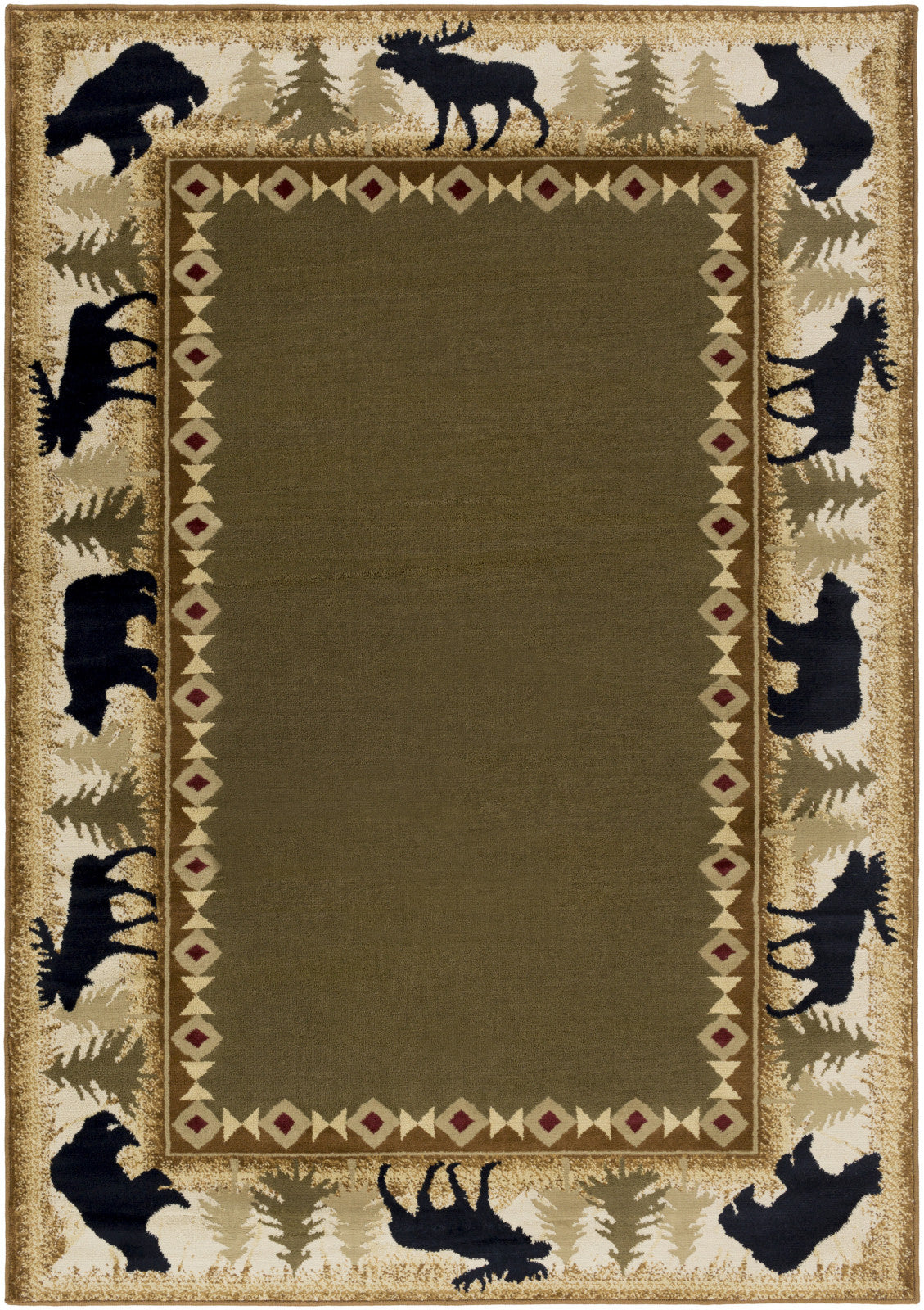 Surya Mountain Home MTH-1009 Brown Area Rug by Mossy Oak main image