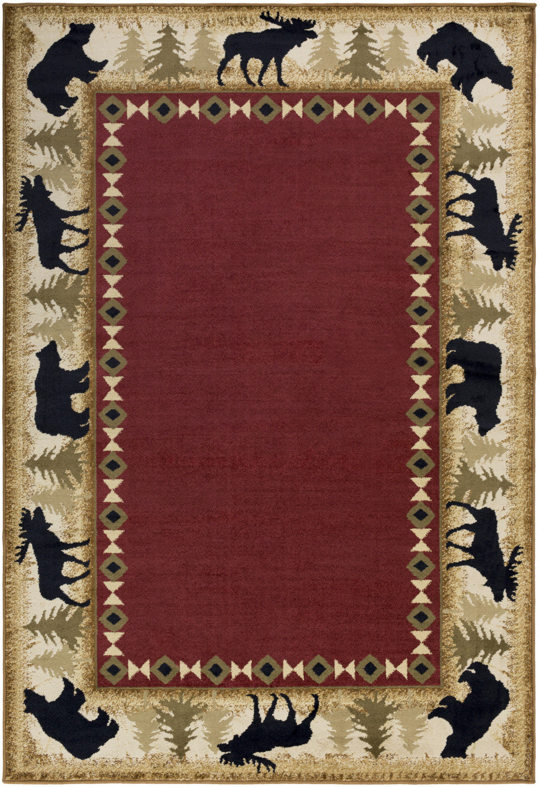 Surya Mountain Home MTH-1010 Red Area Rug by Mossy Oak main image