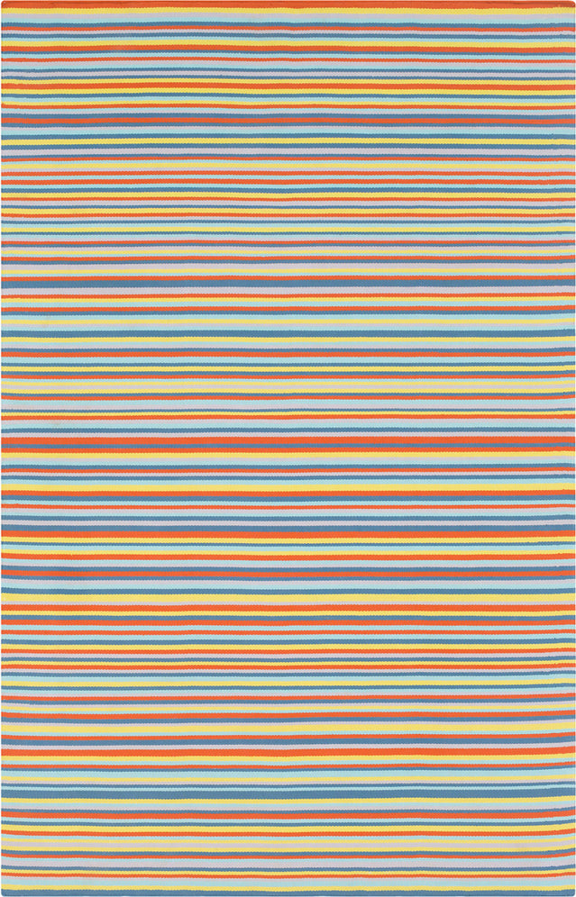 Surya Maritime MTM-1002 Dark Blue Lime Taupe Aqua Burnt Orange Area Rug by Bella Dura main image