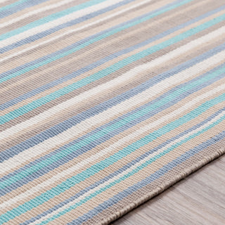 Surya Maritime MTM-1003 Camel Denim Aqua Cream Khaki Area Rug by Bella Dura Texture Image