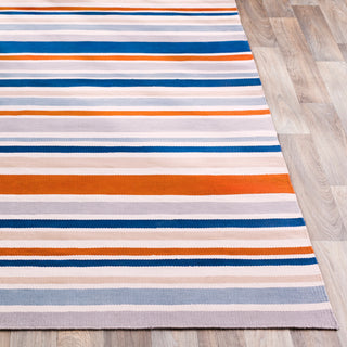 Surya Maritime MTM-1013 Burnt Orange Cream Medium Gray Dark Blue Khaki Area Rug by Bella Dura Detail Image