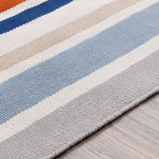 Surya Maritime MTM-1013 Burnt Orange Cream Medium Gray Dark Blue Khaki Area Rug by Bella Dura Texture Image