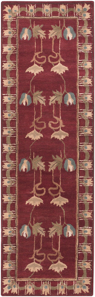 Surya Mentone MTO-7003 Burgundy Area Rug 2'6'' x 8' Runner