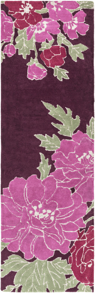 Surya Mount Perry MTP-1002 Burgundy Area Rug by Florence Broadhurst 2'6'' x 8' Runner