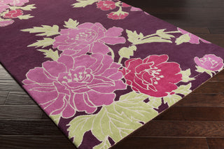 Surya Mount Perry MTP-1002 Burgundy Hand Tufted Area Rug by Florence Broadhurst 5x8 Corner