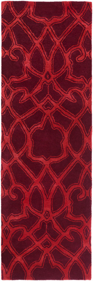 Surya Mount Perry MTP-1007 Burgundy Area Rug by Florence Broadhurst 2'6'' x 8' Runner