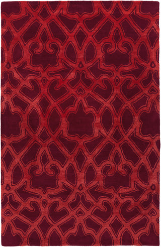 Surya Mount Perry MTP-1007 Burgundy Area Rug by Florence Broadhurst 5' x 8'