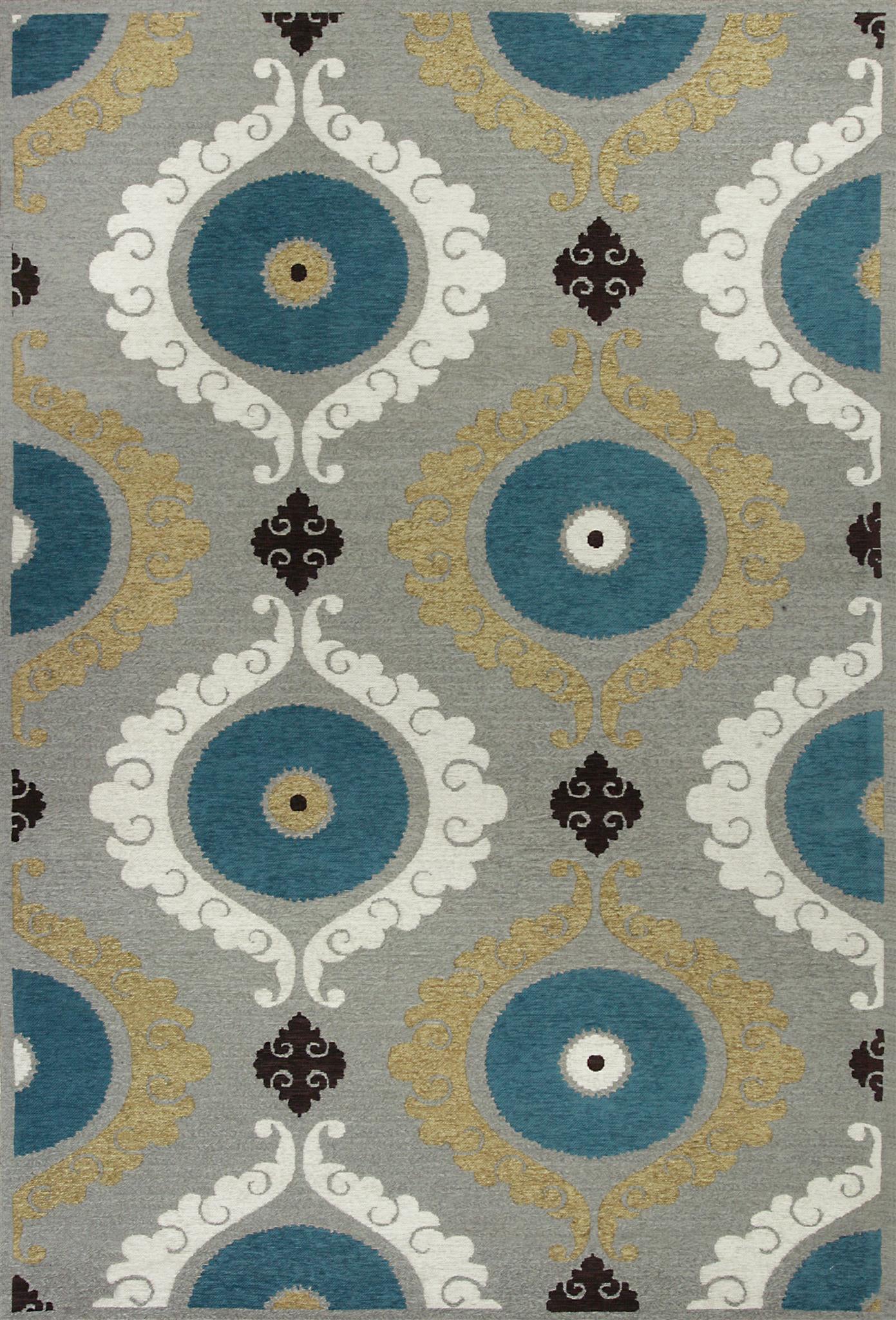 KAS Mulberry 3400 Silver/Teal Suzani Area Rug main image