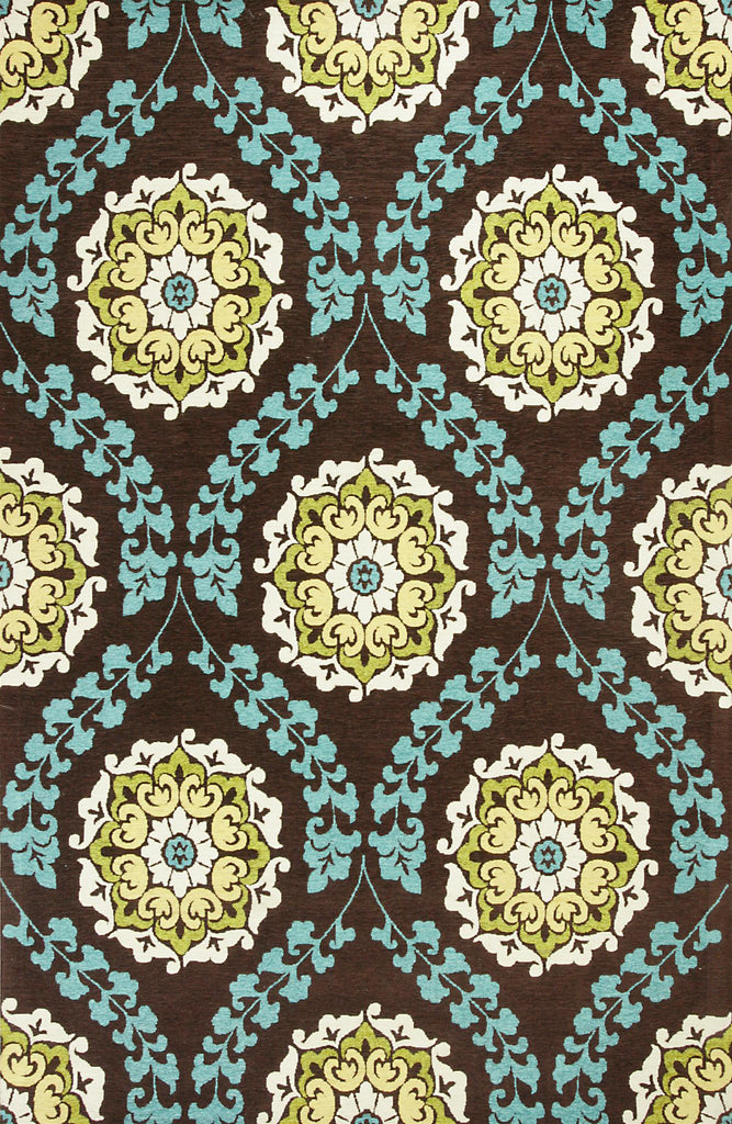 KAS Mulberry 3406 Mocha/Teal Elegance Area Rug main image