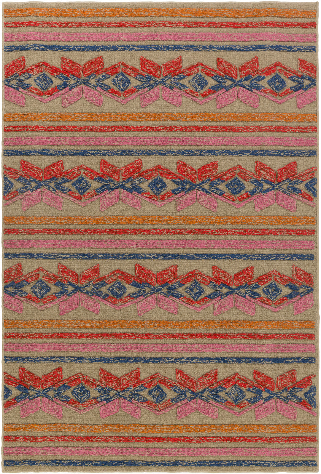 Artistic Weavers Mayan Star Poppy Red/Carnation Pink Area Rug main image