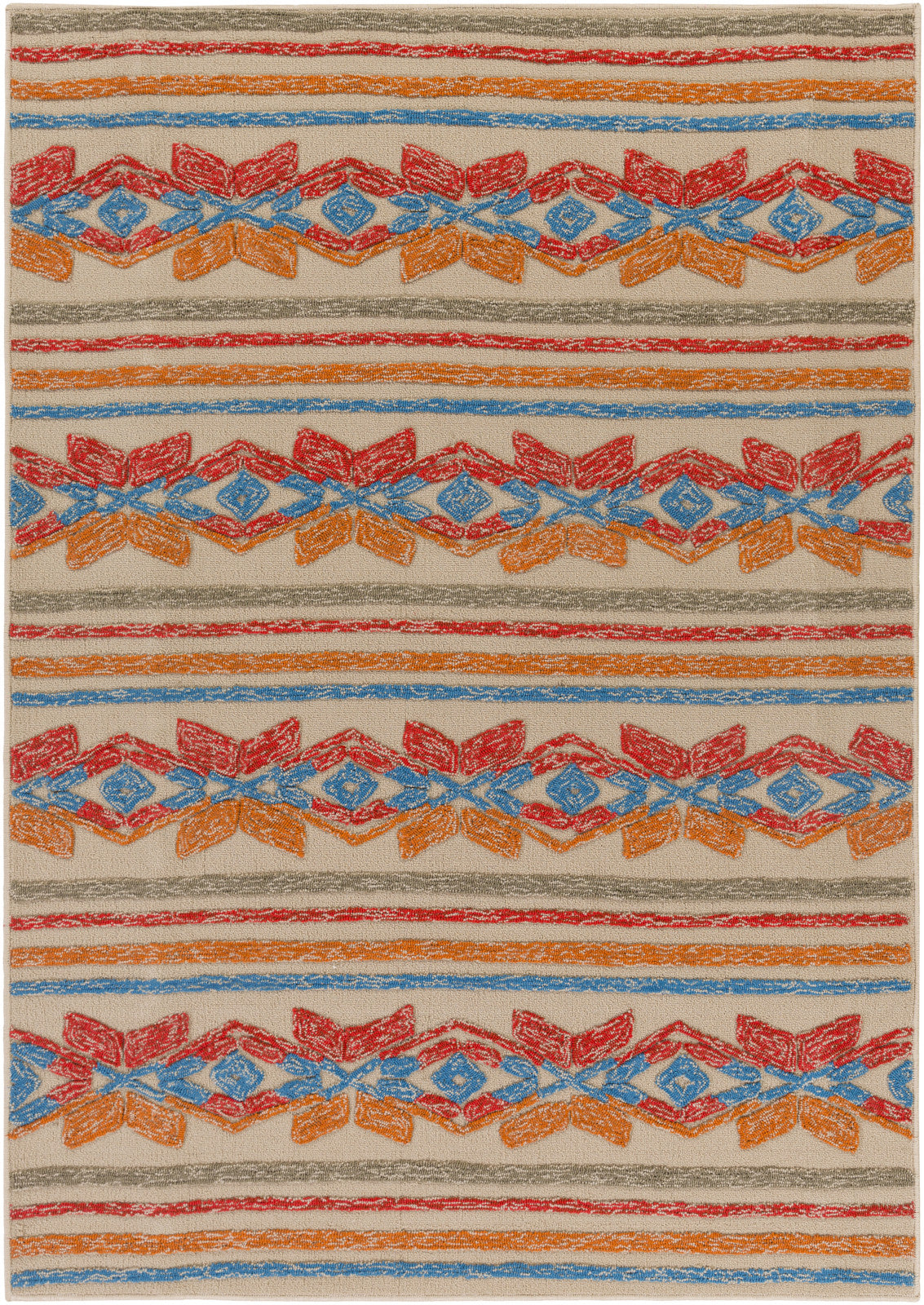 Artistic Weavers Mayan Star Poppy Red/Tangerine Area Rug main image