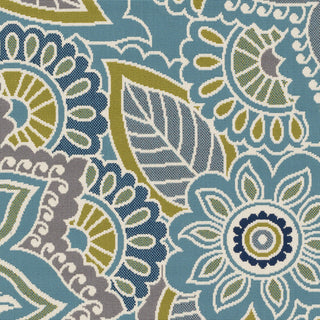 Artistic Weavers Myrtle St Simons Denim Blue/Lime Green Area Rug Swatch